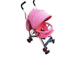 Baby Stroller Pram With Multi-position Backrest & Footrest - Pink