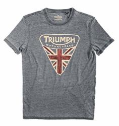 Lucky Brand Men's Burnout Triumph British Flag Badge Tee Large