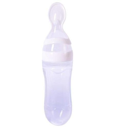 4AKID Silicone Baby Nursing Bottle With Spoon - Green