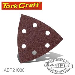 Tork Craft : Sanding Triangle Sheet 80GRIT 94X94X94MM 5 PACK W holes Hook & Loop - ABR21080
