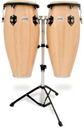 Toca Player's Series Wood Conga Set With Double Stand - Natural 10 Inch Quinto And 11 Inch Conga