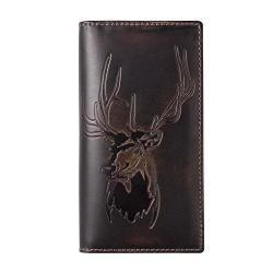 CO Hoj Deer Tall Wallet-premium Leather-hand Burnished Mens Wallet-hunter Gift