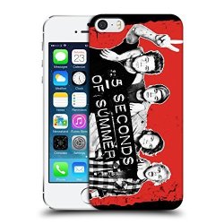 Official 5 Seconds Of Summer Peace Red Group Photo Derp Hard Back Case For Apple Iphone 5 5S Se