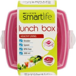 Lunch Box + 300ML Bottle - Plastic - Pink - Girl