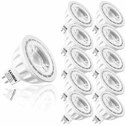 5W LED MR16 Light Bulbs 12V 50W Halogen Replacement GU5.3 Bi-pin Base Daylight White 4000K Non-dimmable Pack Of 10