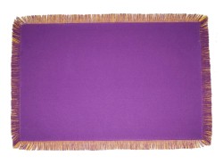 Purple & Pale Yellow Lushome Cotton Reversible Fringes Table Placemats Set Of 6 LH-TM2I