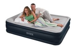 Intex Deluxe Raised Pillow Airbed in Navy