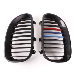 Front M-color Kidney Glossy Painted Grilles For Bmw E60 E61 5 Series