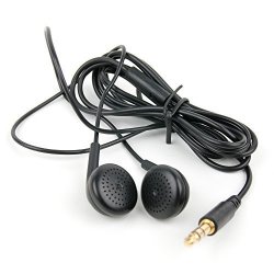 Comfortable In Ear Design Headphones In Black For Philips DPM6000 Digital Voice Recorder - By Duragadget