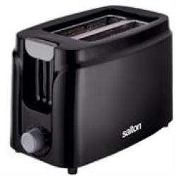 Salton 2 Slice Cool Touch Black Toaster- 800W Rated Power High Quality Plastic Housing Variable Browning Control With 6 Heat Settings Power Cut Off