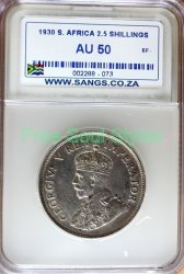 1930 2.5 Shillings Sangs Graded Au 50 - Catalogue Value R15 000.00