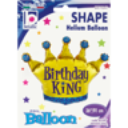 Gold & Blue Crown Happy Birthday King Foil Balloon 90CM