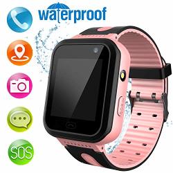 Meritsoar Kids Smart Watch Phone - HD Touch Screen Waterproof Smartwatch For Phone Calls Voice Chat Sos Camera Flashlight For Boy Girl Birthday Gift Pink