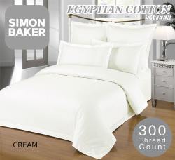 Simon Baker 300TC 100% Egyptian Cotton Fitted Sheet XL Cream Various Sizes - King Xl xd 183CM X 200CM X 40CM Cream