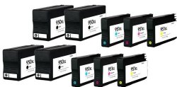 Houseoftoners Remanufactured Ink Cartridge Replacement For Hp 950XL & 951XL 4 Black 2 Cyan 2 Magenta 2 Yellow 10-PACK
