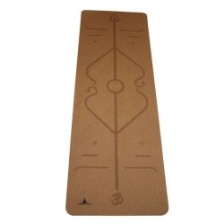 Cork Yoga Mat With Alignment Stripes - 4MM