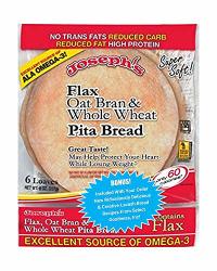 Joseph's Flax Oat Bran And Whole Wheat Flour Pita Bread - Plus New Ridiculously Delicious Pita Bread Recipes 1 Pack