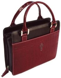 Purse Croc Embossed Large Burgundy Bible Cover