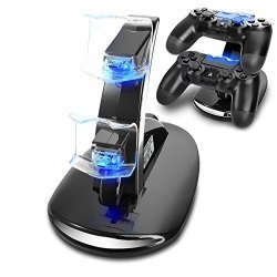 Megadream Dual USB Charging Charger Docking Station Stand For Playstation 4 PS4 Controller