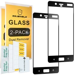 2-PACK -mr Shield For Nokia 8 Tempered Glass Fullcover Black Screen Protector With Lifetime Replacement Warranty