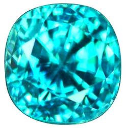 5.43CT Cambodian Zircon G.i.s.a.certified Top Grade Vivid Turquoise Blue Vvs