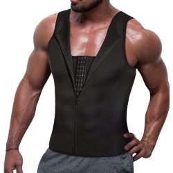 Men's Compression Vest Shapewear With Hook And Zip Fasteners - 2XL