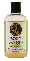 Joshua Tree 8 Oz. Body Wash Shampoo - Biodegradable Plant Based Eco Soap With Organic Ingredients Tea Tree + Mint