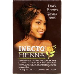 Inecto Henna Powder Hair Colour Dark Brown 3 Sachets