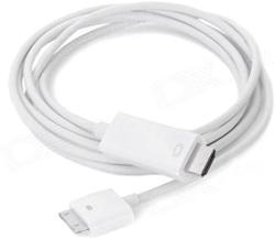 1080P 30 Pin Dock Male To HDMI Male Adapter Cable For Iphone Ipad Itouch- White