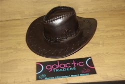 Galactic Dark Brown Faux Pu Leather Cowboy Sheriff Hat Traders