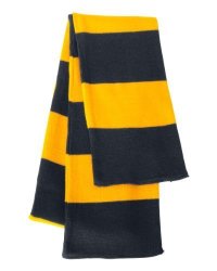 Sportsman Rugby Striped Knit Scarf SP02 Available In 20 Color Combinations Navy-gold