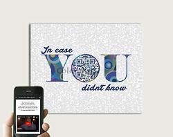 Paper Anniversary Gift For Him her In Case You Didn't Know brett Young Inspired Song Art Personalized Qr Code First Dance Song Lyric Print Gift For