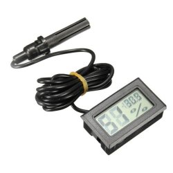 Black Lcd Digital Thermometer Hygrometer Humidity Temp Temperature Monitor