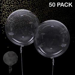 Zancybuzz 50 Pcs Clear Bobo Balloons 20 Inches Transparent Bubble Balloon For Light Up LED Balloons House Decor Diy Christmas Events Wedding Anniversary Indoor