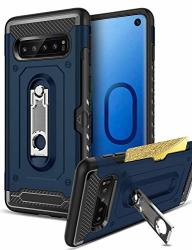 Sixicat Samsung S10 Case Kickstand Cover For Samsung Galaxy S10 6.1 Inch 2019 Release With Card Slot Blue