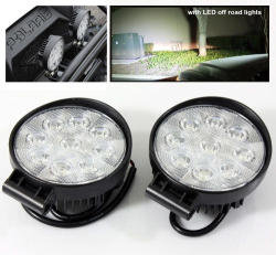 Pair 2 Of 27w 9 Led Off Road Round Work Lights - Free Delivery