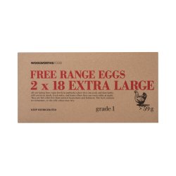 Free Range Extra Large Chilled Eggs 2 X 18 Pk