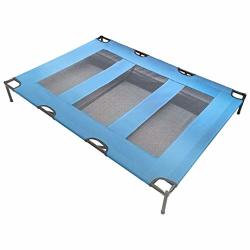 Steel Frame Elevated Pet Bed Breathable Elastic Mesh Fabric Iron Art Dog Bed Detachable Camp Bed Kennel Portable Pet Cot For Medium And Large
