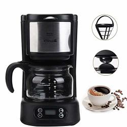 Drip Coffee Maker Automatic Programmable Coffee Brewer Machines Simple Brew Single Serve To 5 Cup Coffee Making With Glass Carafe Auto-shut Off Black