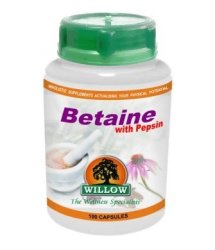 Willow - Betaine With Pepsin 100 Capsules