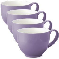 FORLIFE Q Tea Cup With Handle Set Of 4 10 Oz. Purple