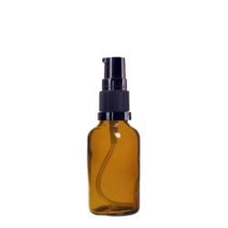 20ML Amber Glass Aromatherapy Bottle With Serum Pump - Black 18 410