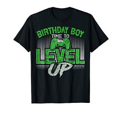 Birthday Boy Time To Level Up Funny Bday Loading Gaming Tee
