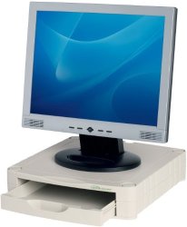 Compucessory Monitor Screen Riser 67MM Stackable 1 Drawer W307XD337XH70MM Grey Ref CCS25306
