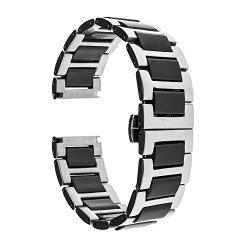 Trumirr 20mm Ceramic Watch Band Strap Bracelet All Links Removable For Samsung Gear S2 Classic Sm-r7320 Sm-r735 Moto 360 2 42mm Men Pebble Time