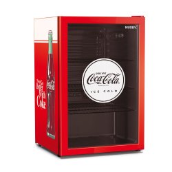 Husky - 130L Under-counter Beverage Cooler - Glass Door - Coca Cola - Red
