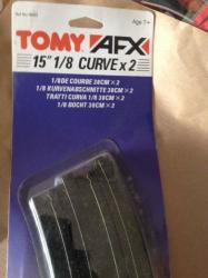 Tomy Afx 15" 1 8 Curve Track 2 In A Blister Pack Ref 8663 Nos - Ho Scale