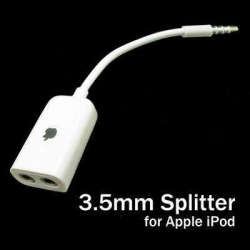3.5mm 1 To 2 Headphone Earphone Splitter For Apple Ipad Iphone Ipod