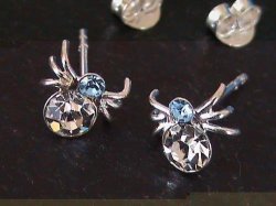 Solid Sterling Silver Spider Stud Earrings