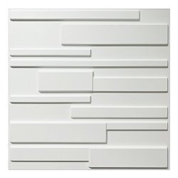 ART3D White Wall Panels Brick Design 3D Wall Panels White 12 Tiles 32 Sq Ft